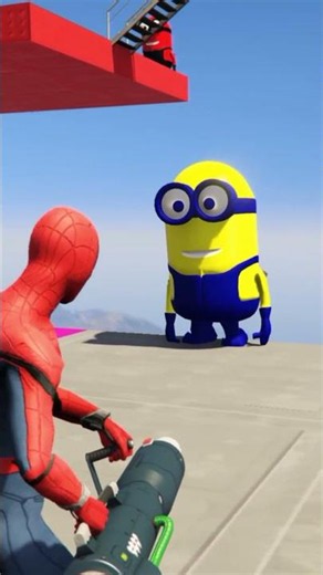 GTA 5 Spider-Man Crazy Jump Fails with Realistic Physics #shorts