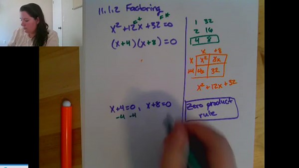 Algebra 1 - Apex 11.1.2 - Part A (Easy Factoring)