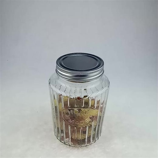 Kitchen Square Glass Jars with Airtight Metal Lids for Food Canning and Gift Presentation Packaged in Cartons