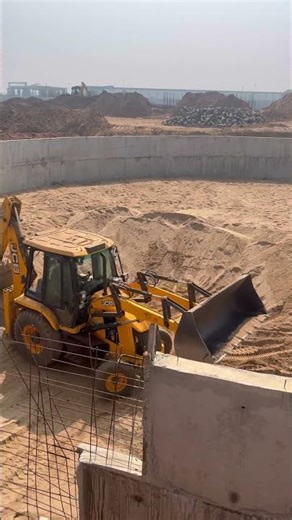 Digester Tank sand filling & labeling work By JCB #viral #shorts #plants #factory ‪@Brand_UP71‬