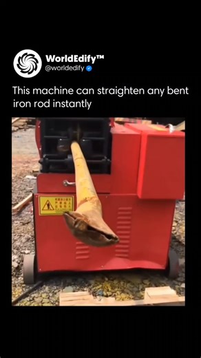 worldEdify™🌍 on Instagram: "A rebar or steel rod straightening machine is commonly used at construction sites to straighten bent metal rods for reuse. The machine applies controlled mechanical force through a series of rollers, gradually reversing the rod’s plastic deformation. Different models are designed to handle specific diameter ranges, such as 6–12 mm or 16–25 mm, depending on construction needs and machine capacity. However, the straightening process is not without consequences. Repeate