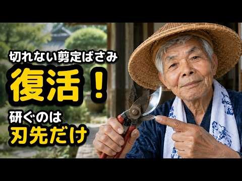 【剪定ばさみの研ぎ方】切れないハサミが復活｜研ぐ前に「合わせ面」をみがくだけで変わる