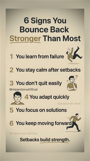 6 Signs You Bounce Back STRONGER 📈 (Top 1%) #psychology #sigmamindset #shorts