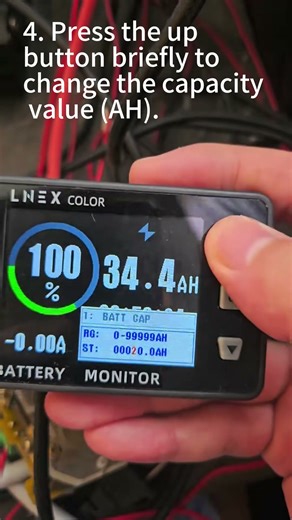 LNEX COLOR V9810 I How to set the capacity in the battery monitor