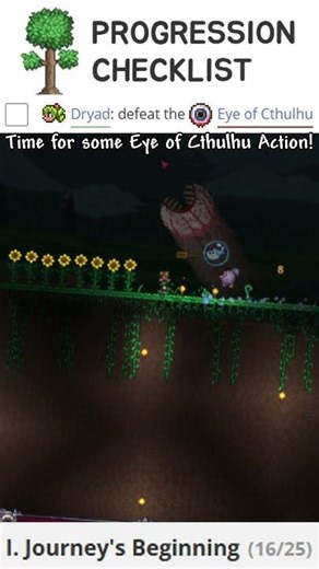 Terraria Checklist, No Exception: Defeat the Eye of Cthulhu many times. #terraria
