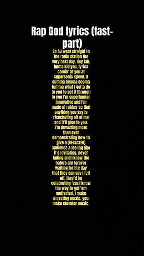 Rap God lyrics (fast-part) #song #rapgod #eminem #shortsfeed #shortsvideo #shorts #songs