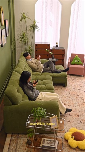 Marivelle Home on Instagram: "Tiffany Extendable Sofa 300cm in Olive Green chenille fabric. Is this your dream?"
