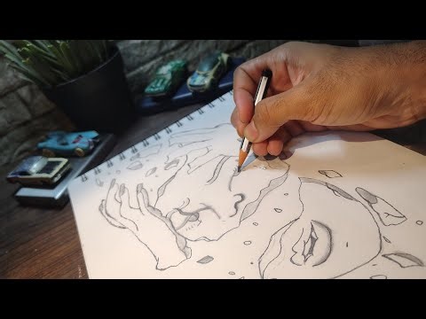 Broken Mind Drawing | Emotional Face Sketch | “BROKEN INSIDE 💔”