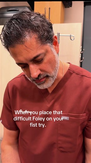 When you place that difficult foley on your first try. —- Here are three tips for placing a difficult Foley catheter on the first try: 1️⃣ Help the patient relax. Often, the external sphincter tightens if they’re anxious. Keeping them calm and comfortable makes a world of difference. 2️⃣ Lubricate generously. The more lube, the smoother the passage. Don’t be shy with it! 3️⃣ Use lidocaine gel if you can. A little numbing helps with comfort, and a more comfortable patient means an easier insertio