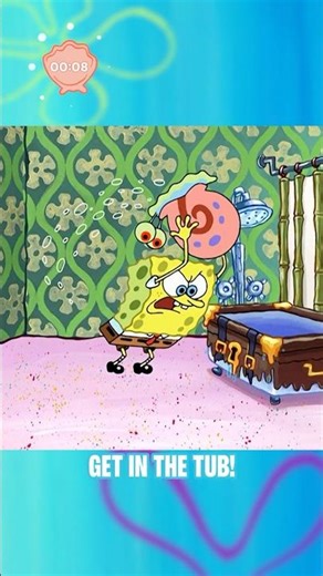 spongebob gives gary a bath 🧼