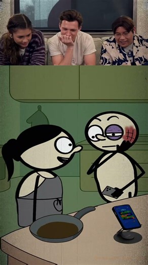 Tom Holland reaction to the funny animated video #tomholland #funny #trytolaugh #reaction #shorts