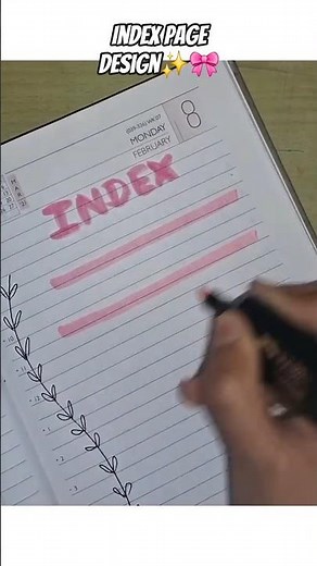 EASY Index Page design idea for beginners🎀 #shorts