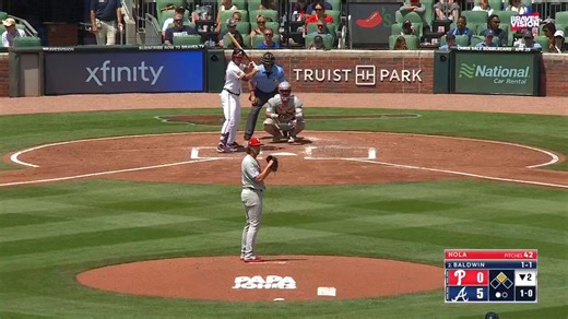 Two homers already on the day and to start the second trip through the order, Ronald Acuña Jr. walks, steals 2nd, and then immediately scores on a Drake Baldwin single. This is the offense we've dreamt of