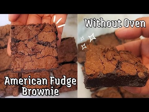 Best Fudge Brownie Recipe | American Fudge Brownies | Easy & Chocolatey without Oven