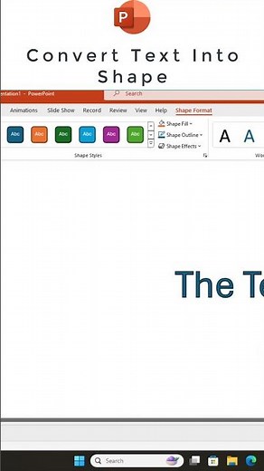 How to Convert Text into Shapes using Merge Shapes in PowerPoint