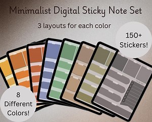 Minimalist Digital Sticky Note Set - Etsy Canada