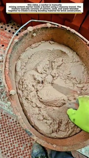 Manual Cement Mortar Mixing Technique for Brick Construction