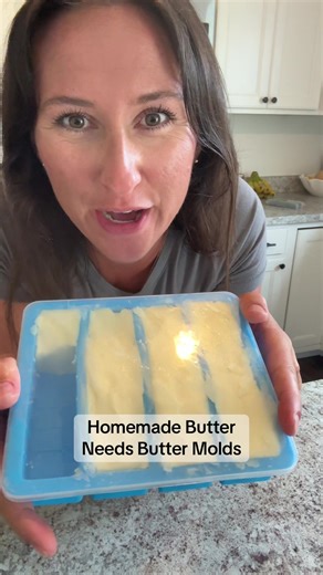 Homemade butter calls for butter molds! Tablespoon marking lines at 2 sides and bottom of the butter tray help you better measure the butter for recipes. Each cavity holds 8 Tablespoons (1/2 Cup). Make 4 standard butter sticks (2 Cups) per batch. Oven & Microwave Safe. Hassle-free Clean Up Simply place the butter mold in the dishwasher or rinse it with warm soapy water. Let the butter tray air dry, and it will look as good as new. #buttermold #butter #homemadebutter #amsr #recipe