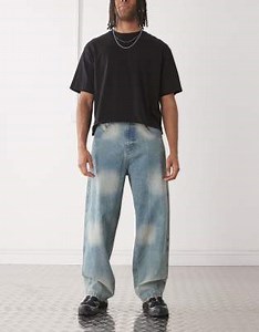 COLLUSION baggy tie dye jean in blue | ASOS