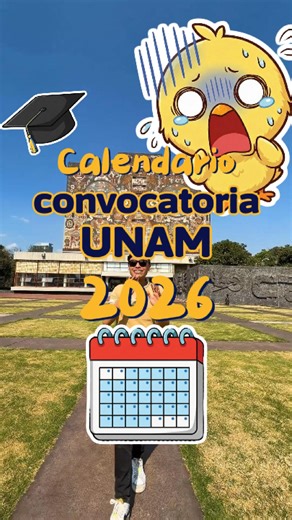 Fechas OFICIALES de la convocatoria UNAM 2026 🏫🗓️ ¡Atención, aspirantes! 👀 Ya se publicó el calendario oficial de la convocatoria UNAM 2026 y esto es lo más importante que debes saber: 📢 Convocatoria: 12 de enero 🖊️ Registro: 23 de enero al 3 de febrero 🧩 Examen: entre el 20 de mayo y el 7 de junio 📈 Resultados: 17 de julio Entre más pronto comiences tu preparación, mayor será tu ventaja frente a otros aspirantes. 🔍✨ El examen de la UNAM es competitivo y cada acierto cuenta. Prepárate co
