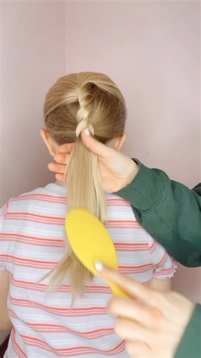 CUTE TWISTED PONYTAIL 🥰 #hairstyles #hairtutorial #braidstyles | Mom Generations