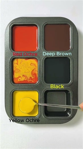 Create 3 colors from 3 colors. #colormixing #asmr #mix #mixing #colors #red #black #yellow