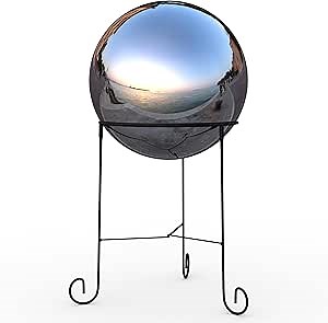 Amazon.com : Lulu Decor, Silver Stainless Steel Gazing Mirror Ball Size 12 with Stand : Patio, Lawn & Garden