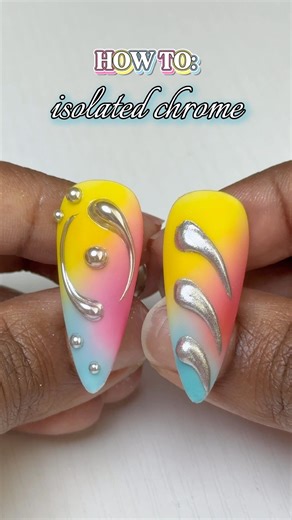 chrome isolation nail hack ✨🪞💅🏽 #nails #nailart #chromenails #easynailart