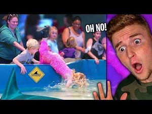 Girl Falls Into The SHARK TANK..