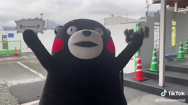 今日のご飯は肉丼！くまモンと共に楽しむ