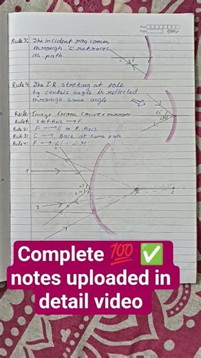 Class 10 physics chapter 1 light notes #class10 #class10science #exam #classnotes #quickrevision