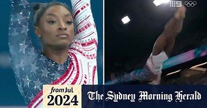 Biles nails vault despite calf injury