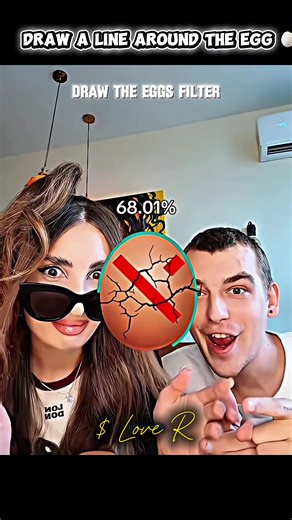 Draw a line on egg 🥚 #trending #filter #tutorial #foryou #fyp | draw a line on egg filter