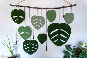 Monstera Leaves Wall Hanging Free Crochet Pattern