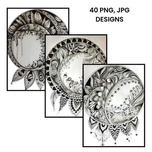 Zentangle Practice Worksheets — Printable Doodle Templates for Relaxation