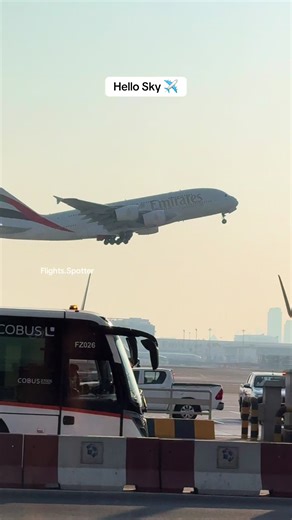 Emirates A380 Takeoff from Dubai Airport