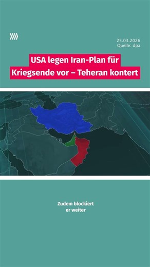 The US presents a plan for Iran to end the war - Tehran counters.