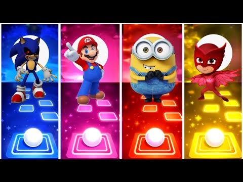 Sonic Exe vs Super Mario vs Minions vs Pj Masks.Tiles hope edm rush game.