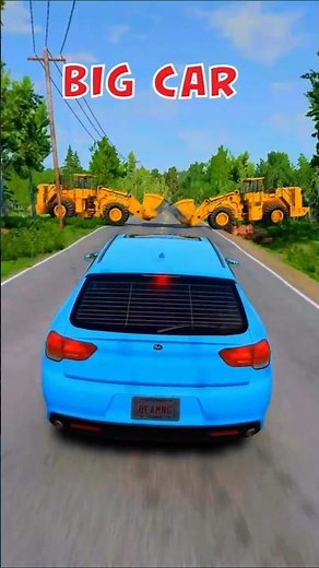 Big & Small Car vs Lift Arm Bucket #BeamNG #BeamngDrive