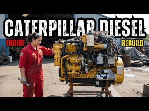 Rebuilding a Caterpillar C7 Diesel Engine | CAT C7 Engine Full Assembling Process
