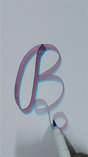 How to write multicolor letter B using DOMS brush pens| Easy calligraphy for beginners and kids|#art