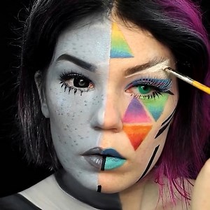 🎨 Black & White to Cyber Color Makeup 🎨 | Jo Steel