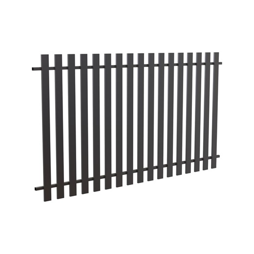 RapidFence 2200 x 41 x 1200mm Black Classic Picket Fence Panel