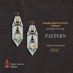 Bee Beaded Fringe Earrings Pattern: Insect Brick Stitch (PDF Download), Native Scheme, Nature, Beetle - Etsy