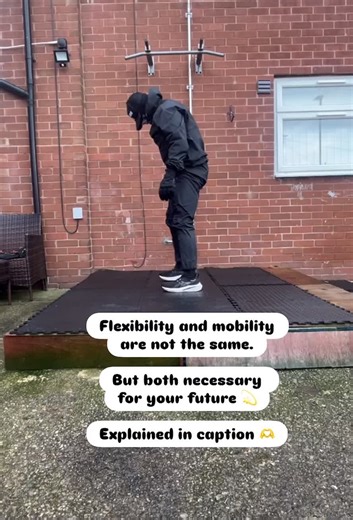 Very common question and something I asked myself 5 years ago when I started my journey. Is flexibility and mobility the same?? The answer is no and the difference in the two: Flexibility is how far you can move/bend. Mobility is how well you own that movement through range and motion. Mobility is a our future on movement and it starts here today with Motion First Training. 🥷#motionfist #builttomove #mobility #homeprograms #beginnerlevel
