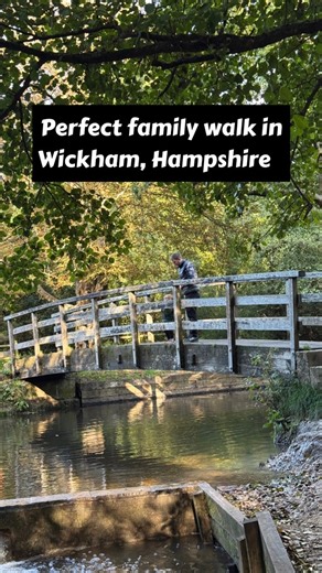 🍁🍂⛳️Wickham Autumn day out with a meon valley trail walk & coffee spot ☕️ Today we headed out on one of our fave local walks which is perfect for families with young kids, 3-4k circular, good for buggies, takes less then an hour. 1 - Park up for free at Wickham station car park - PO17 5JY 2 - Head southon the Meon Valley trail over the old railway bridge right by the car park. a few mins, the second bridge has a view of the church, and optional you can pop down the stairs, under the bridge and