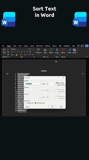 Sort ANY List Alphabetically in Word! (Hidden Feature)