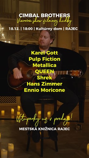 🎄⭐️ 18.12. o 18:00 | RAJEC, Kultúrny dom | Vstupenky už v predaji! ❄️🎻❤️ | Cimbal Brothers