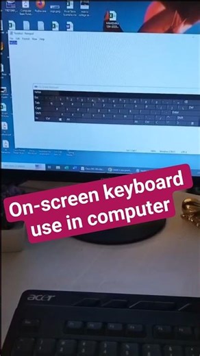 On-screen keyboard use in computer laptop
