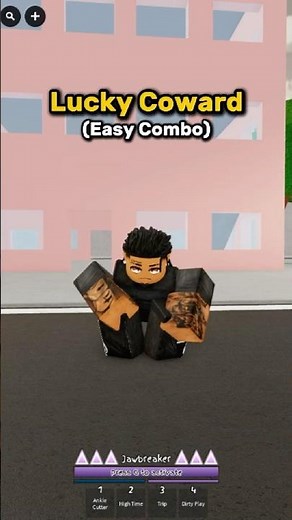Easy Lucky Coward Combo in Jujutsu Shenanigans🔥 #roblox #jujutsushenanigans